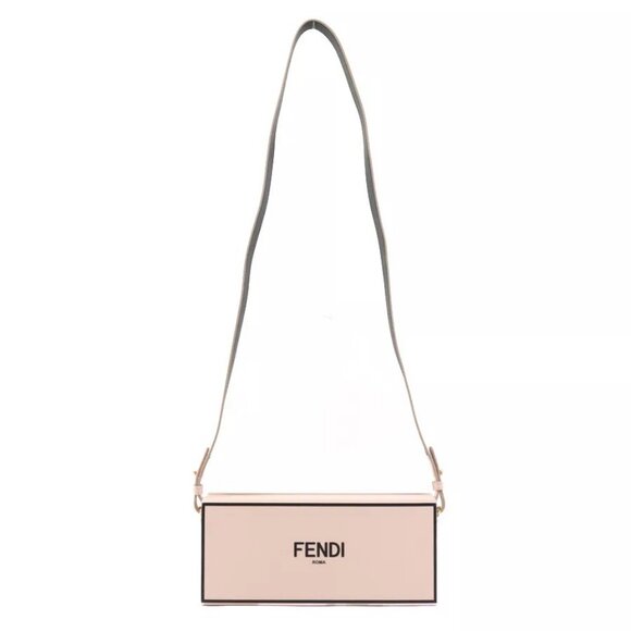 Auth FENDI Box Orinzzontale Vit Shoulder Bag Pink Beige Leather - Picture 3 of 15
